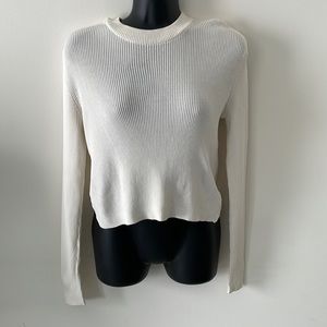 Ribbed Long Sleeve Top with Butterfly Hem